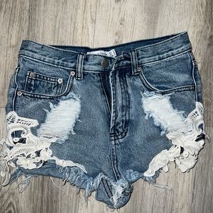 Lace Jean Shorts - Toby Hearts Ginger